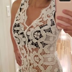 Free People crochet dress coverup